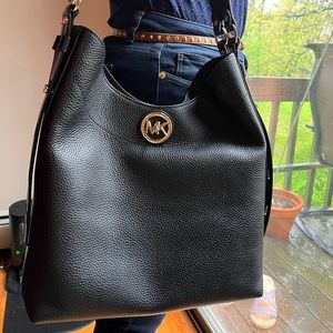 Black soft leather Michael Kors purse